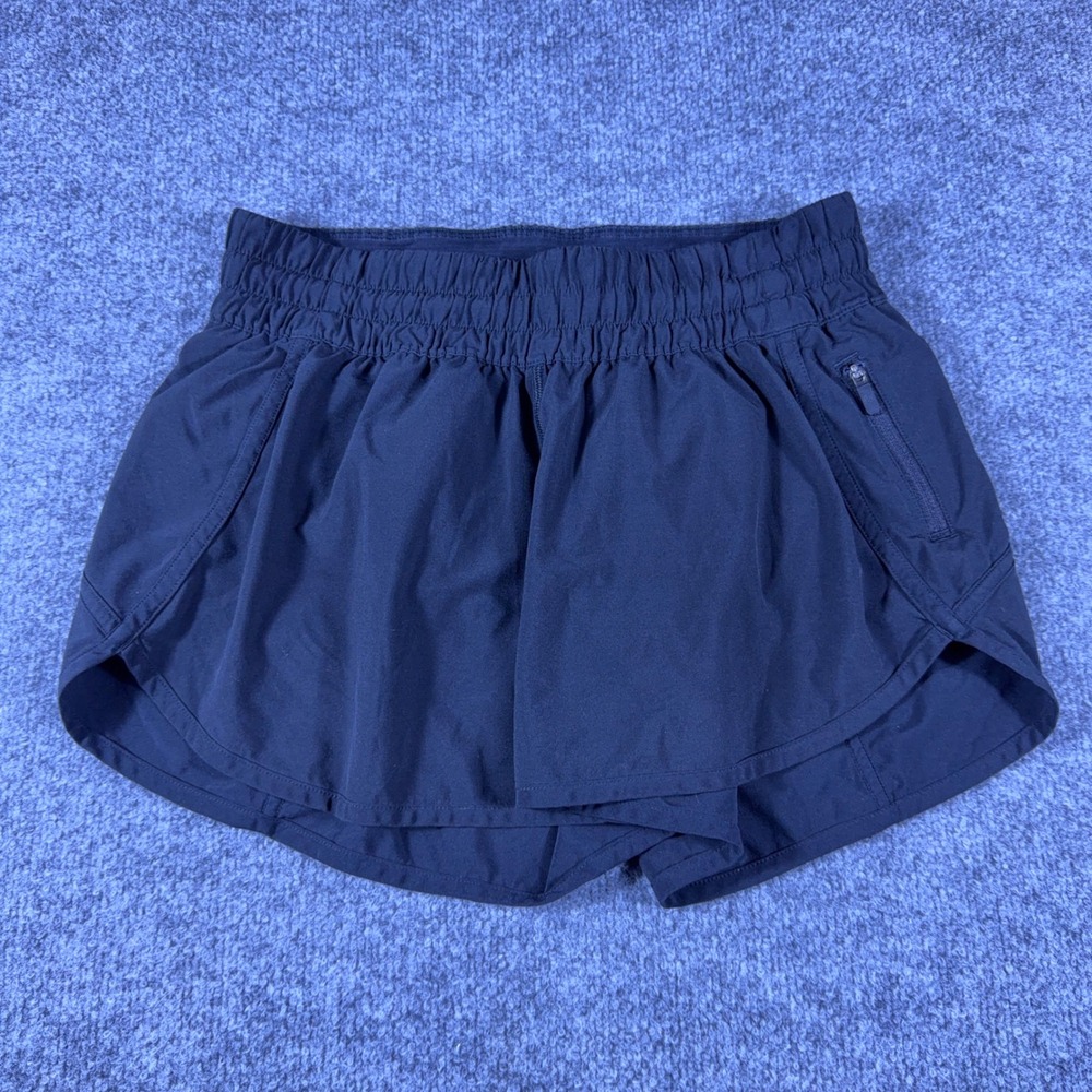 Lululemon Tracker Short V 4in Navy Running Athletic Shorts Womens Size 8